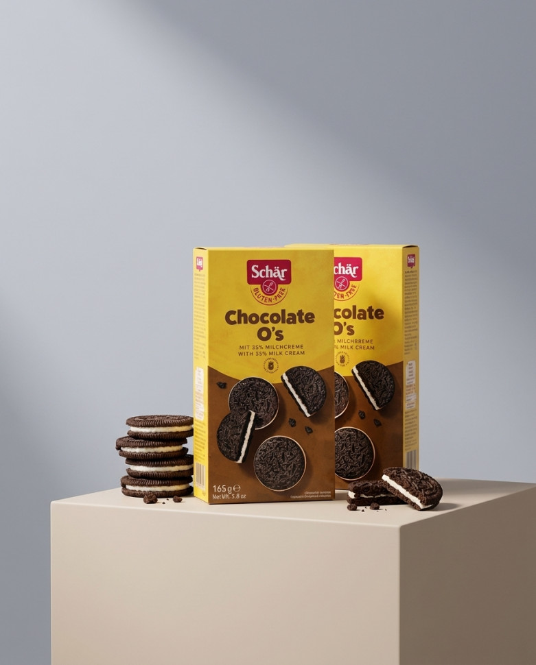 Chocolate Os Шоколадное печенье без глютена, Schär 2 уп х 165 г