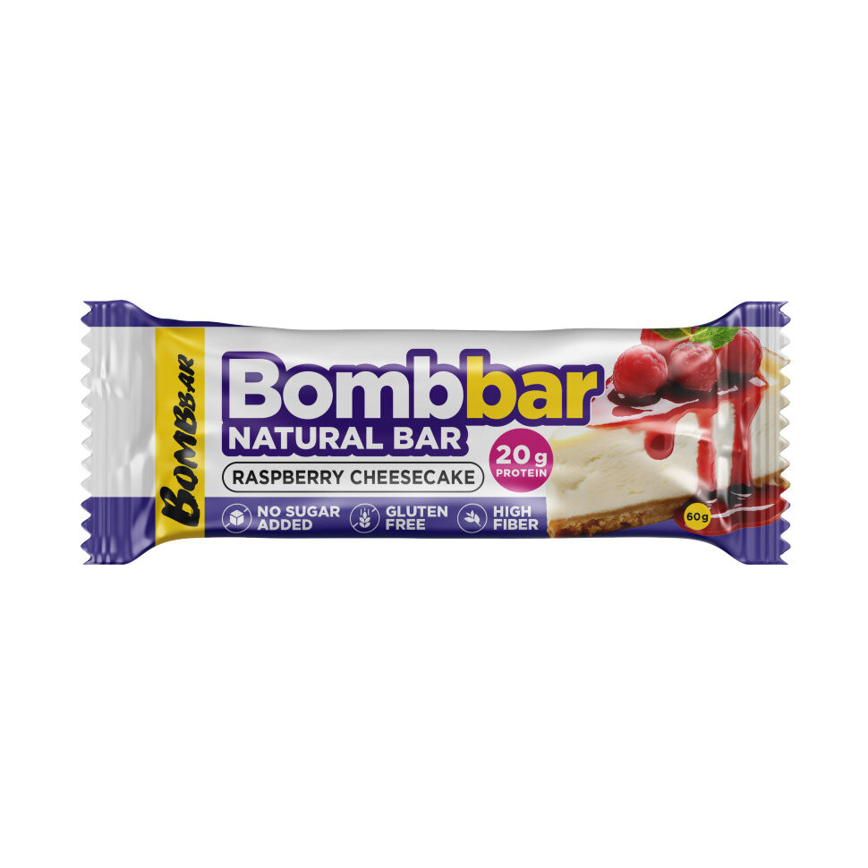Bombbar протеиновый батончик 60 г (малиновый чизкейк)