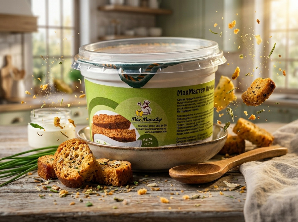 Безглютеновый крутон со вкусом сметана и лук МакМастер, 80 гр