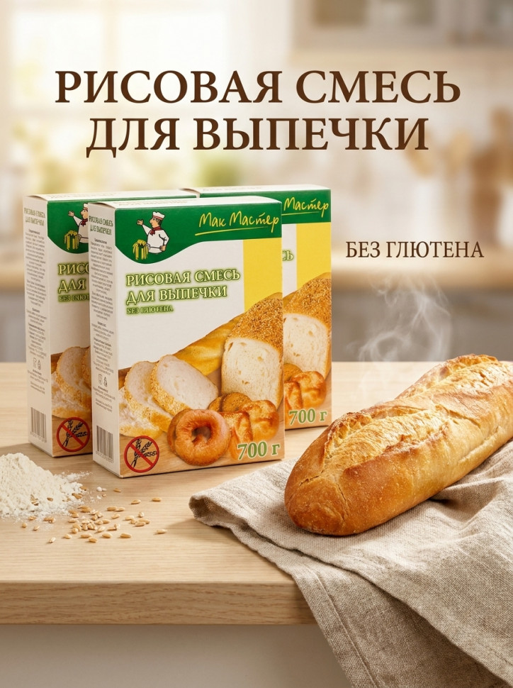МакМастер Смесь для выпечки "РИСОВАЯ", 3 уп х 700 г