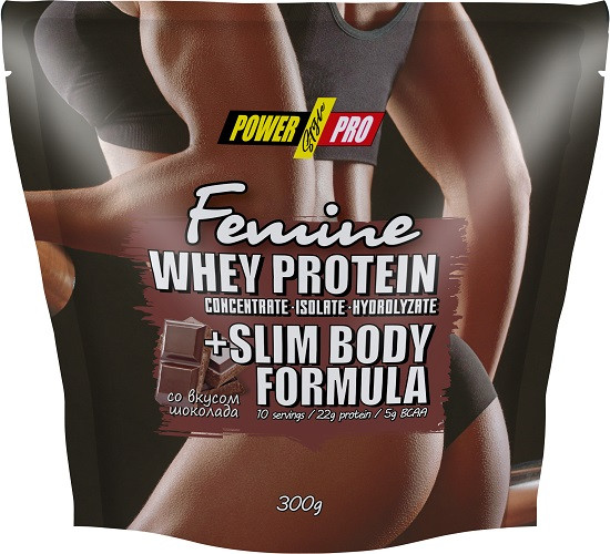 Power Pro Femine Whey Protein + Slim Body Formula 300 г, со вкусом шоколад
