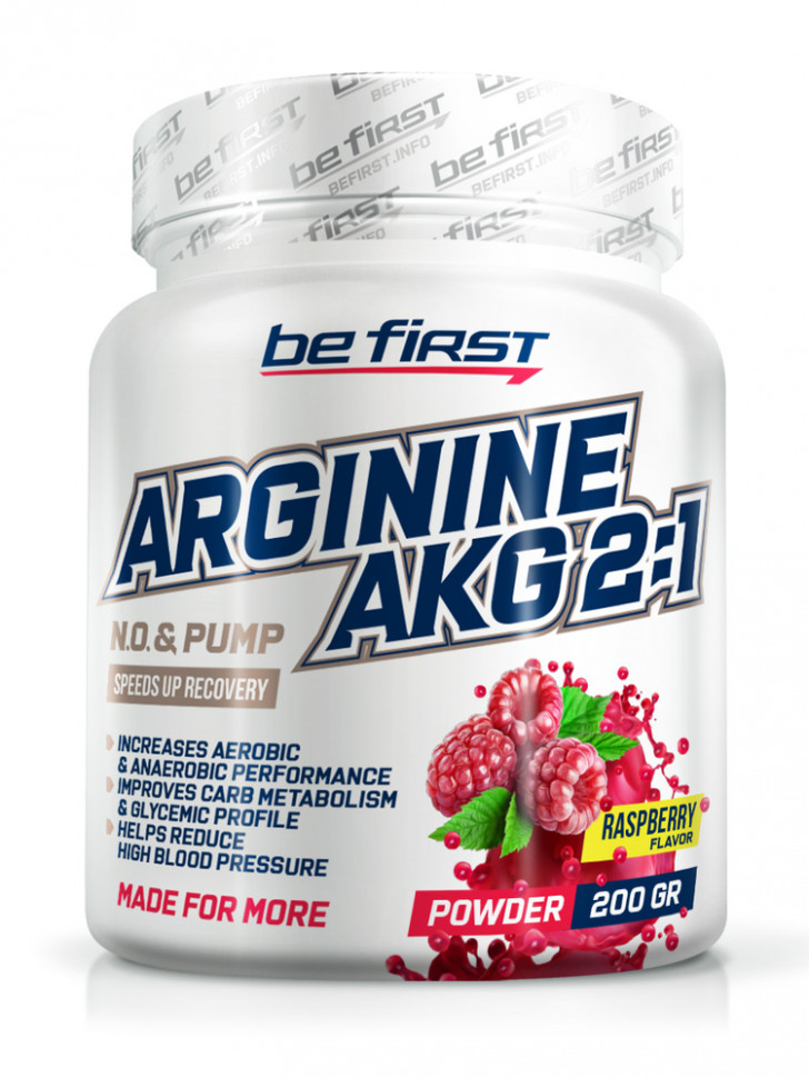 Be First Arginine AKG 2:1 Powder 200 г, Малина