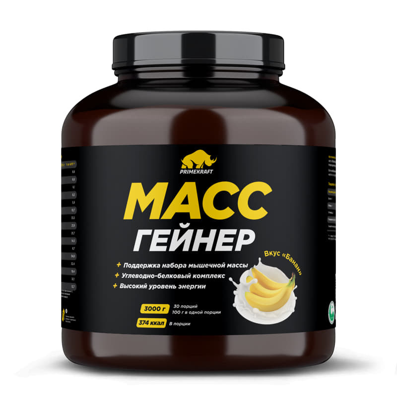 Масс Гейнер со вкусом Банан, банка 3000 г