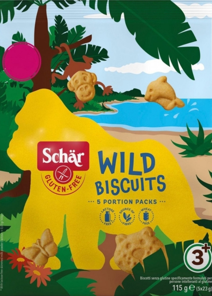 Печенье без глютена "Wild  Biscuits" ТМ Schar, 115г