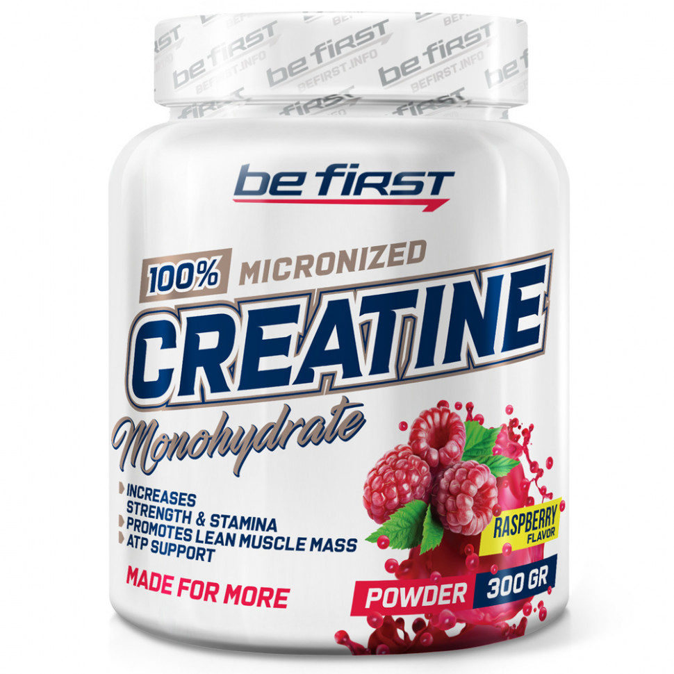 Be First Creatine Micronized Powder 300 г, Малина