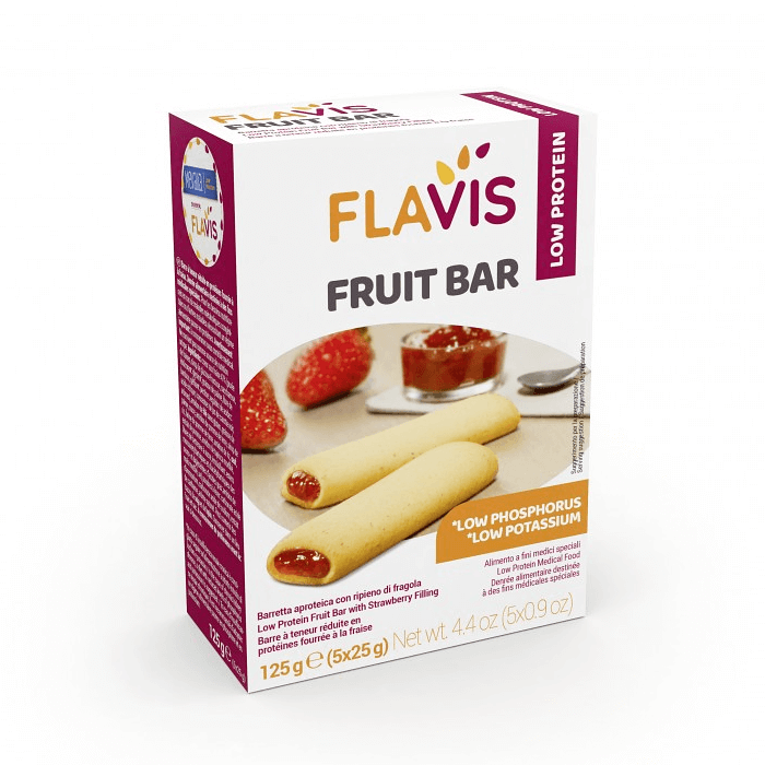 Fruit bar Фруктовые батончики с клубникой с низким содержанием белка 5×25г, Flavis