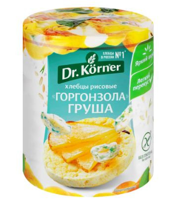 Хлебцы рисовые DR KORNER Хрустящие с горгонзолой и грушей 80 г