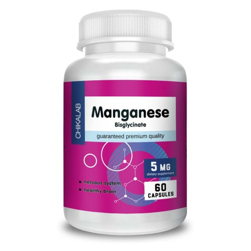 Chikalab Manganese Bisglycinate 5 мг, 60 капсул