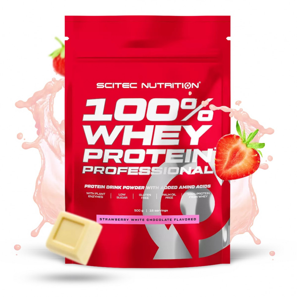 SN 100% Whey Protein Professional 500 г, Белый шоколад-клубника