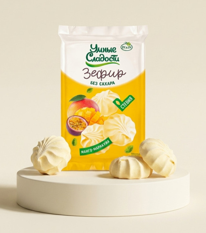Зефир "Умные сладости" со вкусом манго-маракуйя 50 г