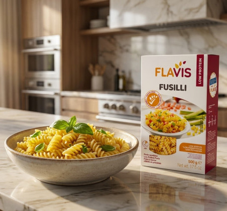 Макаронные изделия Fusilli с низким содержанием белка 500гр, FLAVIS
