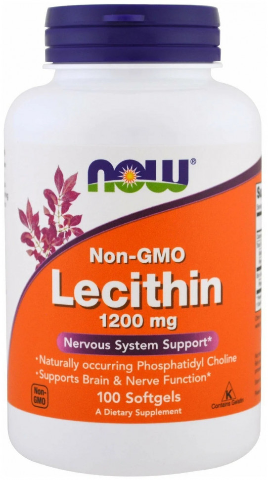 Now Sunflower Lecithin 1200 мг, 100 капсул