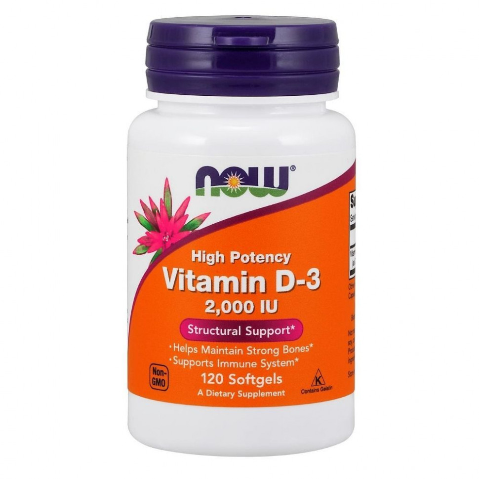 Now Vitamin D-3 2000 IU, 30 softgels