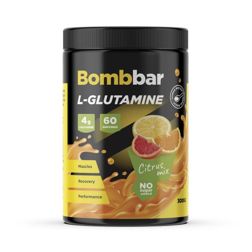 Bombbar Pro L-Glutamine 300 г, Цитрусовый микс