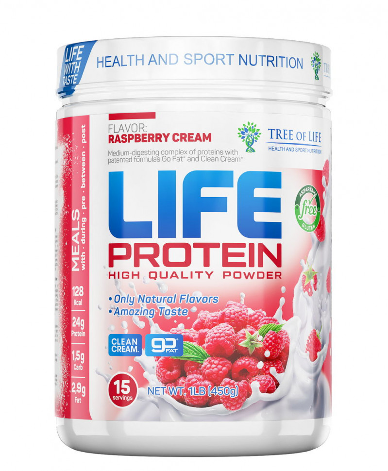 Протеин Tree of Life Life Protein 450 г, Малиновый крем