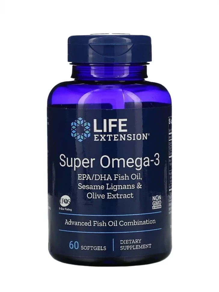Супер Омега-3 Life Extension Super Omega-3, 60 капсул