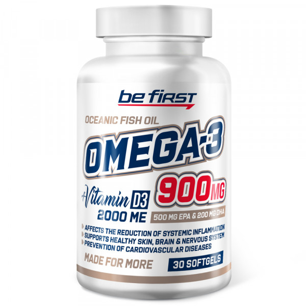 Be First Omega-3 900 mg + Vitamin D3 2000 IU 30 гелевых капсул