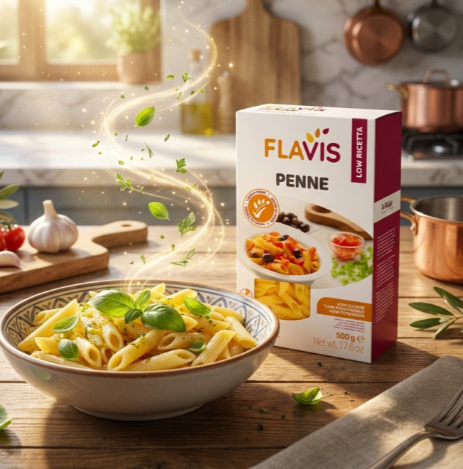Макаронные изделия "Перья" с низким содержанием белка (Penne) 500 гр. тм FLAVIS