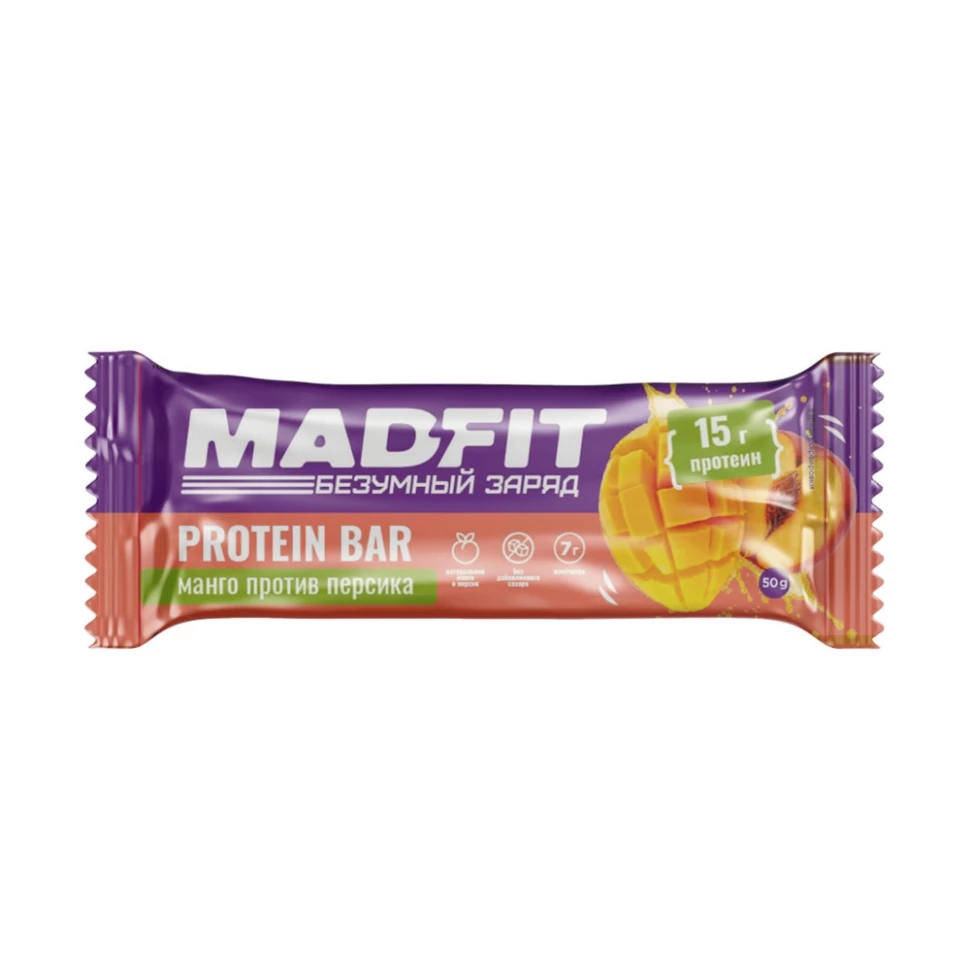 Mad Fit" Батончик неглазированный "Персик-манго" 50г