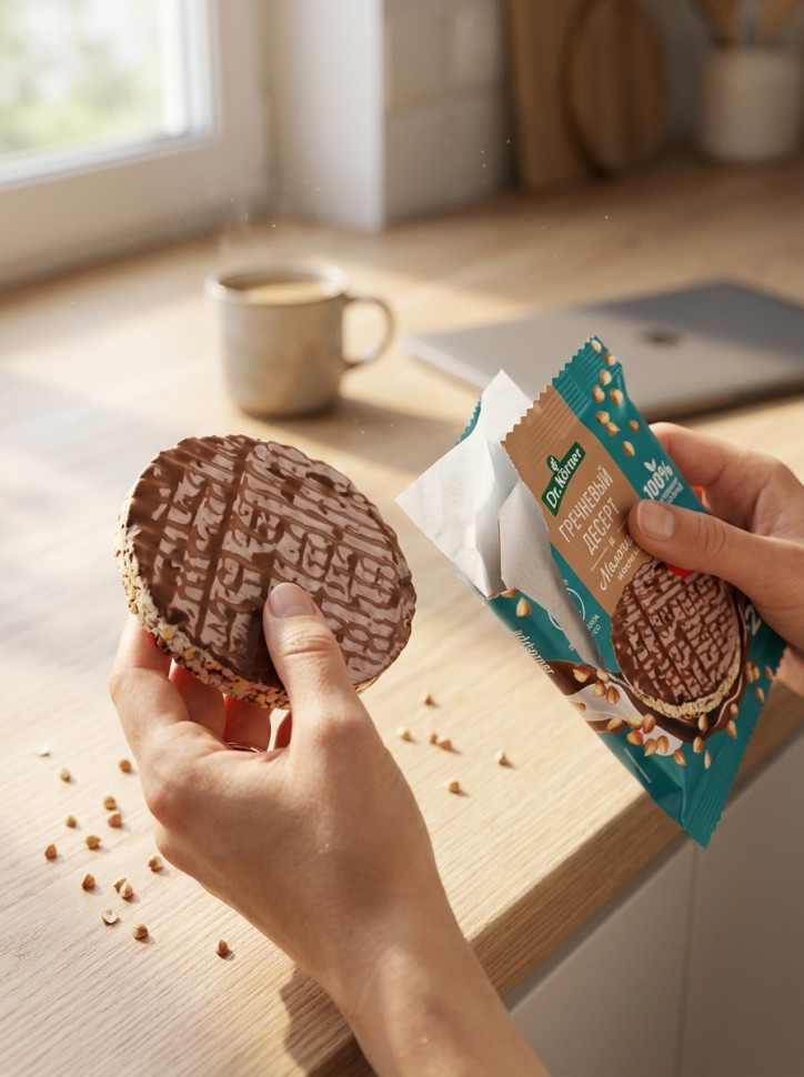 Злаковый десерт с молочным шоколадом гречневый Dr. Korner 34 г